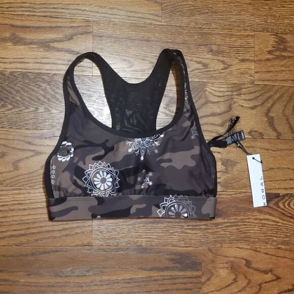 Koral Bermuda Energy Sports Bra Camo Green - Picture 2 of 4